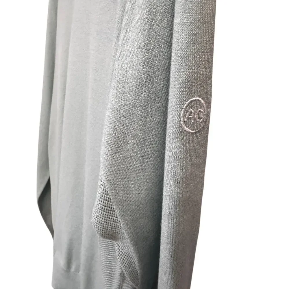 AG Adriano‎ Goldschmied Men's Green V-Neck Vented Golf Preppy Sweater Size M